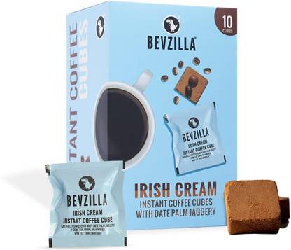 Bevzilla 10 Instant Coffee Cubes with Organic Date Palm Jaggery - Irish Cream(Pack of 10) Instant Coffee