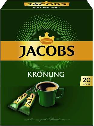 Jacobs Crown Coffee A Delicious Blend Medium-Roasted Coffee Crystal & Smooth 20 Sticks Roast & Ground Coffee