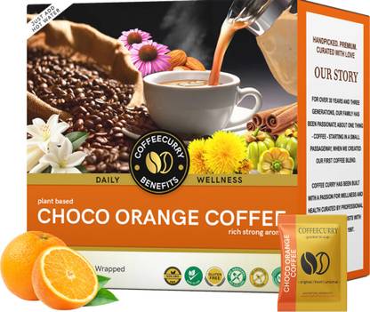 TEACURRY Choco Orange Coffee Premix (30 Sachet)- Support Energy & Digestion | Coffeecurry Instant Coffee