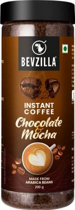 Bevzilla 200 Gram Choclate & Mocha Instant Coffee Powder|Make 100 Cups|Hot & Cold Coffee Instant Coffee
