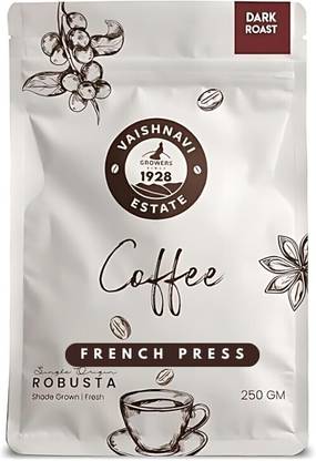 VaishnaviEstate Dark Roast French Press Coffee Roast & Ground Coffee