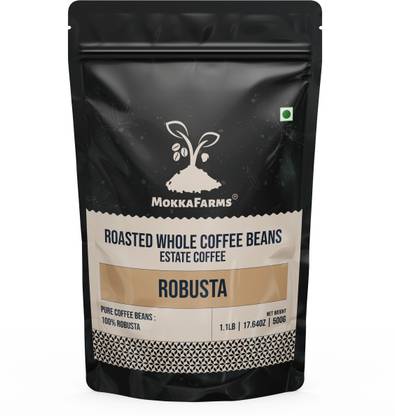 Mokkafarms 100% Pure Robusta Roasted Coffee Beans|Fresh Single Origin|Light Roasted Coffee Beans