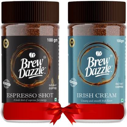 Brewdazzle Energizer Coffee Combo | 100% Arabica Espresso & Irish Cream coffee Instant Coffee
