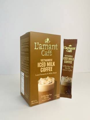 L'amant café Vietnamese Iced Milk Coffee - Instant Cold Coffee | 12 Sticks 18 Gm Each | Instant Coffee