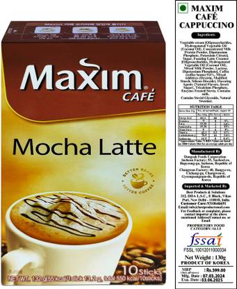 De Best Maxim Café Cappuccino Mix Mocha Latte Flavoured Instant Coffee