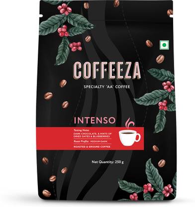 Coffeeza Intenso Ground Coffee | Medium Grind (Pour-Over, Aeropress & Filter Coffee) Roast & Ground Coffee