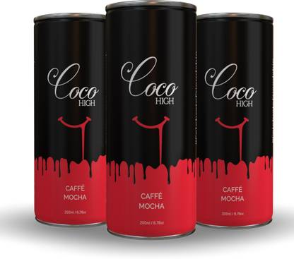 COCO HIGH Caffe Mocha Chocolate Milk Shake - 200ml Pack Of 3 Roast & Ground Coffee