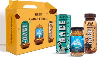 RAGE Fiesta Box (Creamy Hazelnut 50g, Hazelnut Latte 240 ML & Real Milk RTD 180 ML) Instant Coffee
