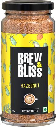 Brew & Bliss Hazelnut Coffee | Instant Flavored Cafe Style Coffee Instant Coffee