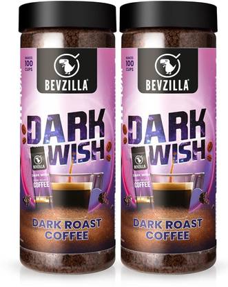 Bevzilla Pack of 2 Dark Wish Instant Coffee Powder|Hot & Cold Brews(2 x 200 g) Instant Coffee