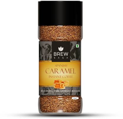 Brewsaga Spanish Caramel Instant Coffee 100% Arabica No Added Sugar Makes 50 Cups Instant Coffee