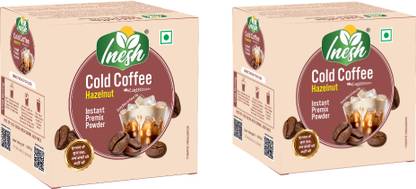 inesh Cold Coffee Hazelnut Powder | 10 Sachets x 35g | set of 2 (total 700gm ) Instant Coffee