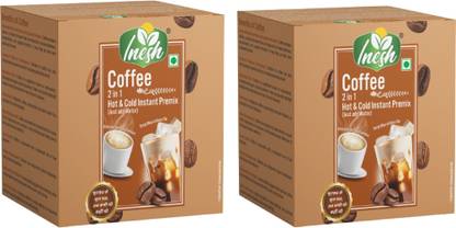 inesh Coffee 2 in 1 Hot & Cold premix 10 pouches in a box total 20 pouches set of 2 Instant Coffee