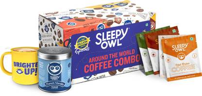 Sleepy Owl Premium Instant Coffee Combo Gift Box | Vanilla Coffee + Coffee Bags + Free Mug Instant Coffee