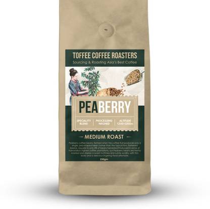 Toffee Coffee Roasters Peaberry Coffee Whole Beans Medium Roast Roast & Ground Coffee
