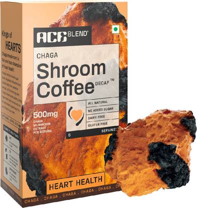 Ace Blend Chaga SHROOM COFFEE® | 5 serves | Decaf Coffee | Heart Health | Cold & Hot Brew Instant Coffee