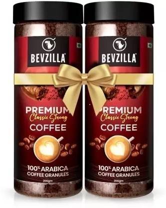 Bevzilla Pack of 2 100% Arabica Instant Premium Classic Strong Coffee Powder Instant Coffee