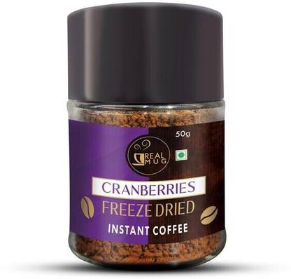 REAL MUG Freeze-Dried Instant Coffee | Hot & Cold Coffee Instant Coffee (Cranberries) Instant Coffee