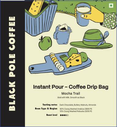 black pole coffee Mocha Trail – Instant Drip Coffee Bags | Instant Brew Roast & Ground Coffee Roast & Ground Coffee