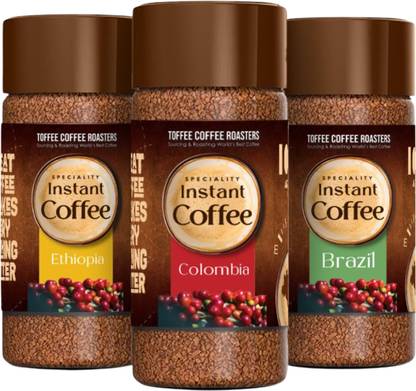 Toffee Coffee Roasters Speciality | Arabica | Ready in Seconds | Brazil, Colombia, Ethiopia Instant Coffee