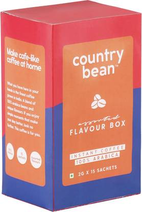 Country Bean Assorted Flavour Box - 15 Sachets, (2g x 15) Instant Coffee