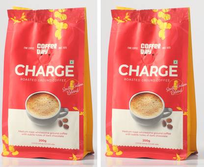 Cafe Coffee Day Charge Roasted Ground Coffee Powder (Pack of 2) - 200 g each Roast & Ground Coffee
