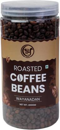 Cj farms and agritech Roasted Whole Coffee Beans 400g – 100% Robusta – Medium Dark – Wayanad Coffee Beans