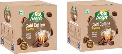 inesh Cold Coffee Royal Sip | Instant Premix 10 Sachets x 35g set of 2 (Total 700g) | Instant Coffee