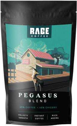 RAGE Pegasus Blend 200 GMs | 60% Coffee, 40% Chicory | Instant Coffee Pouch Instant Coffee