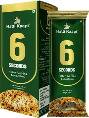 Hatti Kaapi 6 Seconds Filter Coffee Decoction 4 Boxes (4*5 sachet- 20 serves) Filter Coffee