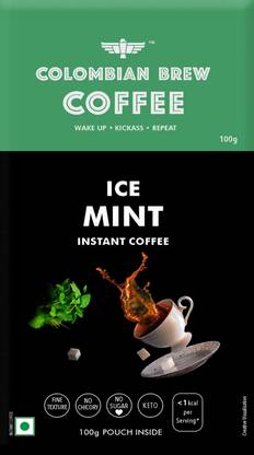 Colombian Brew Ice Mint Instant Coffee, No Sugar Vegan, 100g Instant Coffee