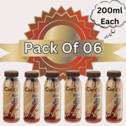COFICA Frappe Cold Coffee | Ready-to-Drink | Pack of 6(200ml Each) Instant Coffee