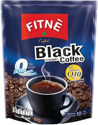 Fitne Black Coffee Packets With Coenzyme Q10 L Carnitine High Antioxidant 10 Sticks Instant Coffee