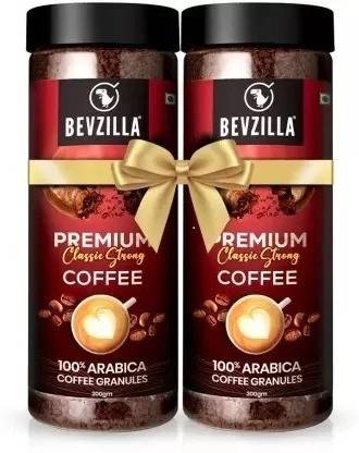 Bevzilla Pack of 2 100% Arabica Instant Premium Classic Strong Coffee Powder Instant Coffee