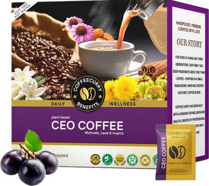 TEACURRY CEO Coffee Premix (30 Sachets) - For Enhanced Focus & Clarity | Coffeecurry Instant Coffee