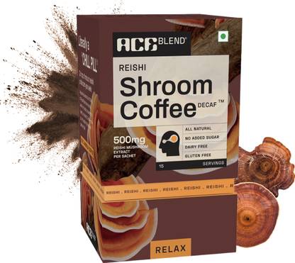 Ace Blend Reishi SHROOM COFFEE® | Decaf Mushroom Coffee | KSM 66 Ashwagandha | Relax Instant Coffee