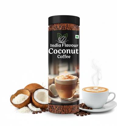 India Flavour Flavoured Instant Hot And Cold Coconut Coffee Combo Pack for Relieving Stress Roast & Ground Coffee