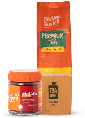 Drama Llama Premium Instant Coffee Powder 50gm & Leaf Loose Tea 250gm Combo Pack of 2 Instant Coffee