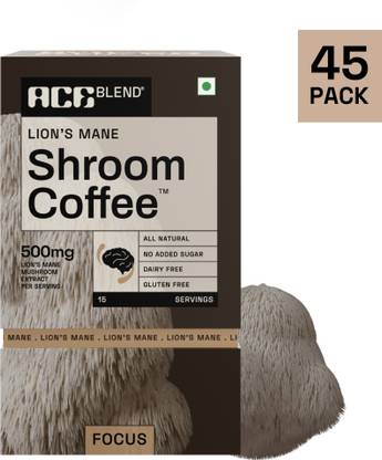 Ace Blend Lions Mane SHROOM COFFEE™ | 45 serves | Mushroom Coffee | Focus | Cold/Hot Brew Instant Coffee