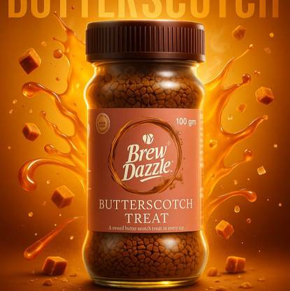 Brewdazzle Butterscotch Treat / Instant Coffee /100% Arabica/ Rich & Smooth /Granules Instant Coffee