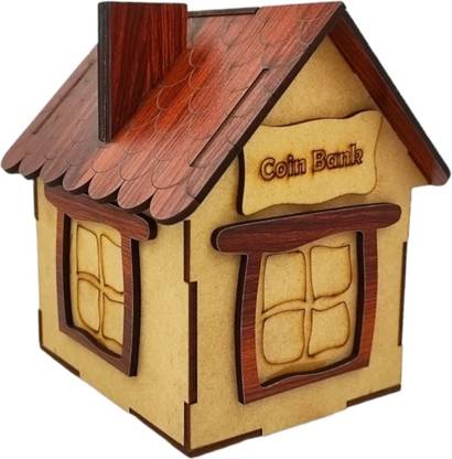clt HUT Piggy Coin Bank with LOCK and KEY Girl & Boys |Money Box| Gullak| Coin Bank