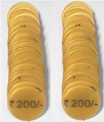 MOREL PLASTIC ROUND SHAPE RS200 TOKEN COIN CHIPS FOR SHOP CANTIN MILK DAIRY |TOTAL 100 Coin Bank