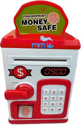 MM toys ATM Money Saving Piggy Bank With Electronic Lock, Fingerprint, Light And Sound Coin Bank