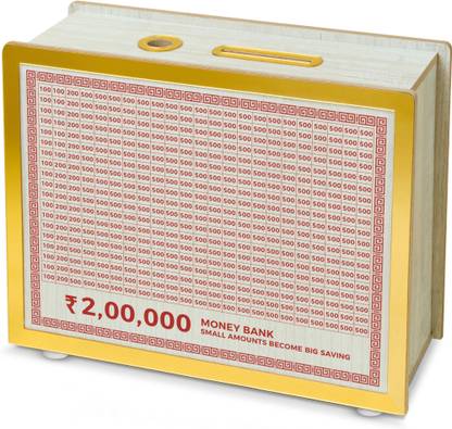 Bmado Laminated Wooden Money Saving Box | Unique Gift for Family & Friends Coin Bank