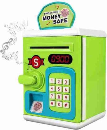 Premio Lusso Kids ATM Piggy Bank with Password Lock, Fingerprint Sensor & LCD Screen Coin Bank