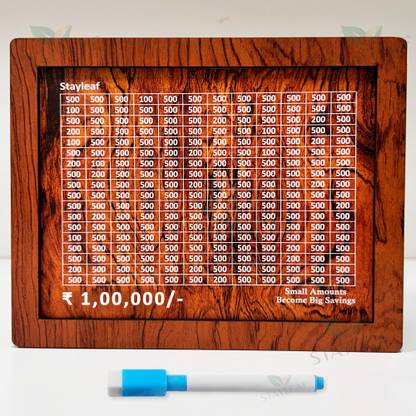 vissera Wooden Money Saving Box with Numbers for Kids & Adults Coin Bank