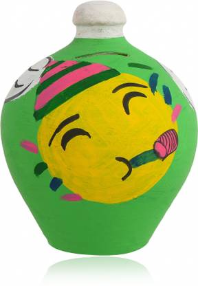 BS NATURAL Creative Natural Clay Piggy Bank Terracotta Money Bank Coin pack of 01 Coin Bank