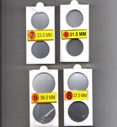 GOLD MINT 100 Coin Holders 33, 35, 37, 39mm (6-9) - Pack of 4 Different sizes 25 Each Coin Bank