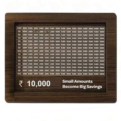 Craftwheel 69 10,000 Rupees Money Saving Coin Piggy Bank | Wooden Piggy Bank Coin Bank