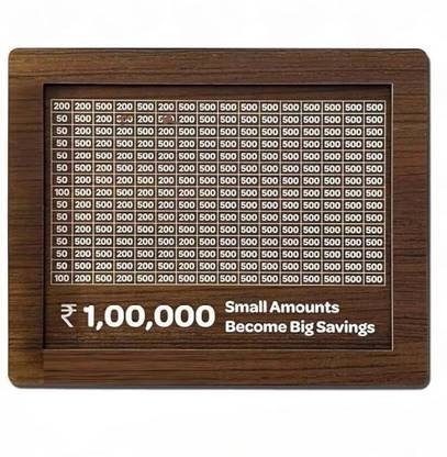 Gojeeva Wooden Money Saving Box Cash Saver Money Box with Counting Target Coin Bank Coin Bank